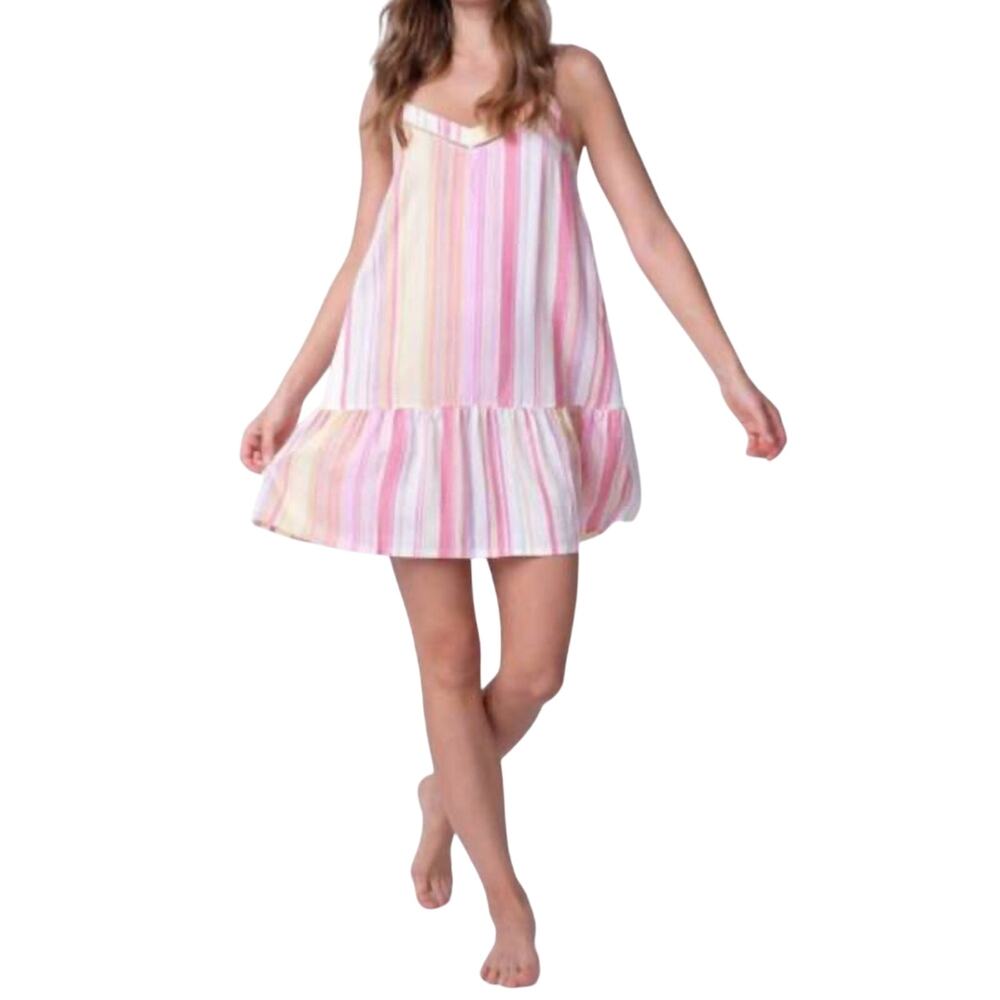 P.J. Salvage Women's Loungewear Staycation Stripe Dress Boho Size S